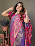 Siitara - Antique Lavender Rosé mrudangi silk saree - Siitara