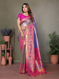 Siitara - Antique Lavender Rosé mrudangi silk saree - Siitara