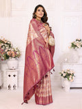 Siitara - Golden Rose Banarasi Silk Saree - Siitara