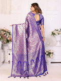 Siitara - Majestic Blue Chaturi Banarasi Silk Saree - Siitara