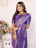 Siitara - Majestic Blue Chaturi Banarasi Silk Saree - Siitara