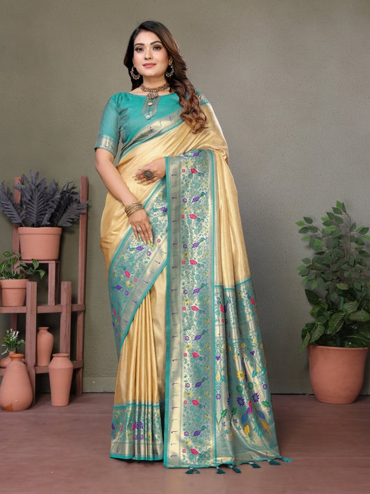 Siitara - Morbagh NeelKanthi mrudangi tisse silk saree - Siitara