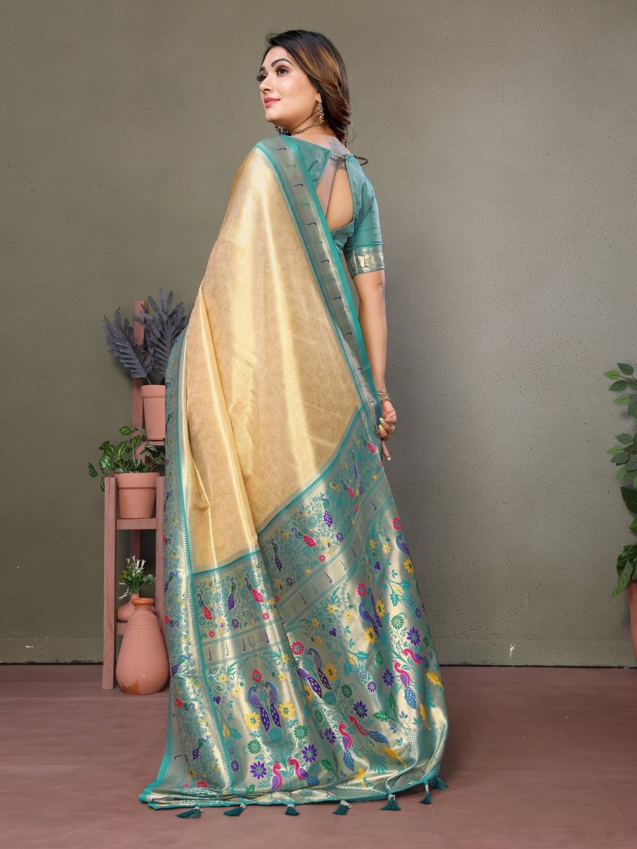 Siitara - Morbagh NeelKanthi mrudangi tisse silk saree - Siitara