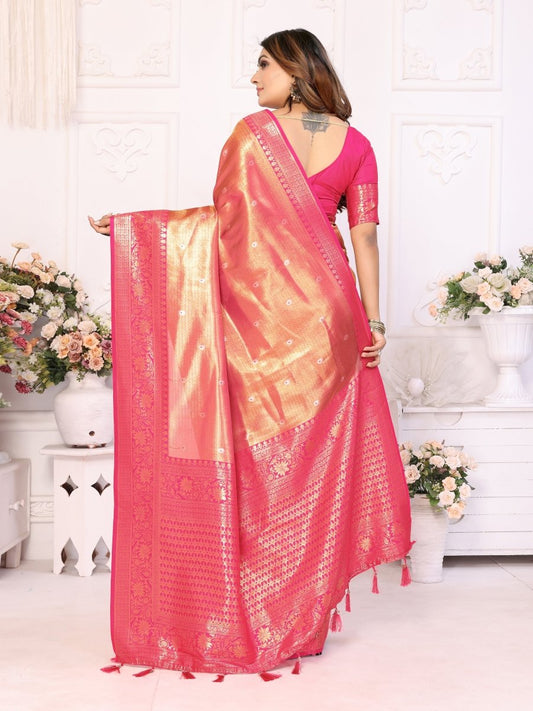 Siitara - Pink Majesty Eshwari silk saree - Siitara