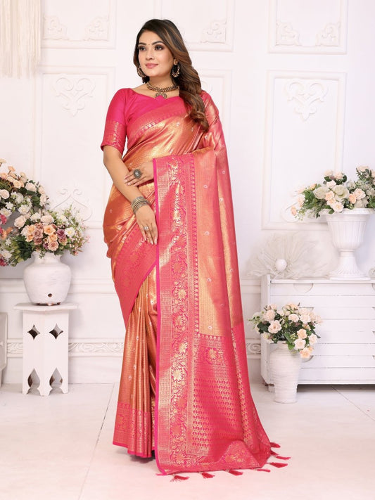 Siitara - Pink Majesty Eshwari silk saree - Siitara