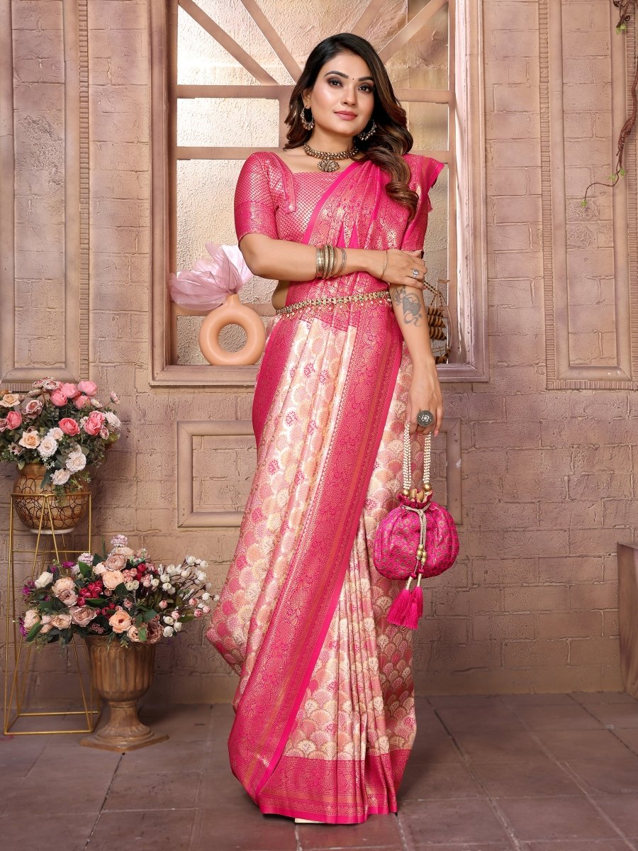 Siitara - Rani Gulab Chaturi Banaras Silk saree - Siitara