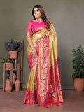 Siitara - Rani Pink Heritage Glow mrudangi silk saree - Siitara