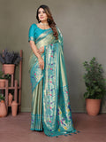 Siitara - Sea Green Paithani Glow mrudangi Silk Saree - Siitara